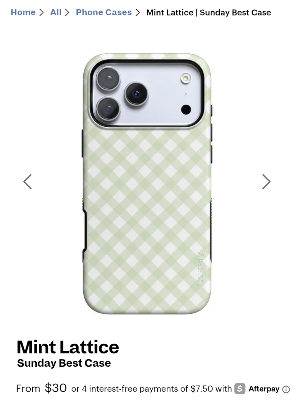 Casely Sunday Best Mint Gingham Phone Case - Light Green & White Galaxy S23